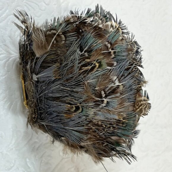 VTG Bird Feathered Crystal Rhinestones Brass Metal Bracelet Adjustable 6.5" - Picture 14 of 16